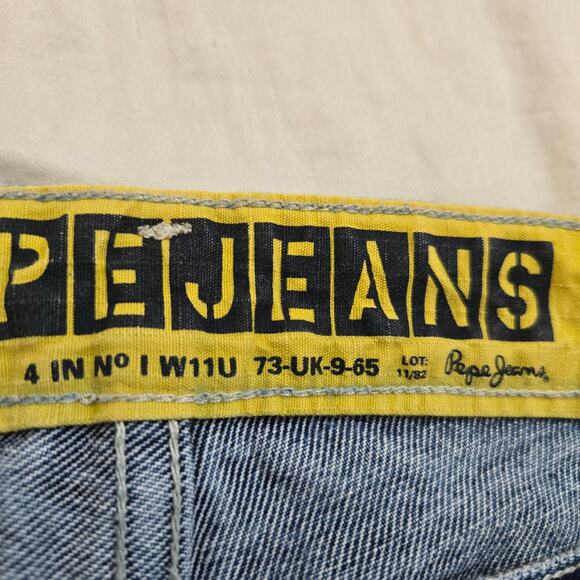 Vtg Pepe Jeans UK Jeans Mens 36x33 Medium Wash Baggy Y2K Skater Minor Wear - Picture 8 of 16